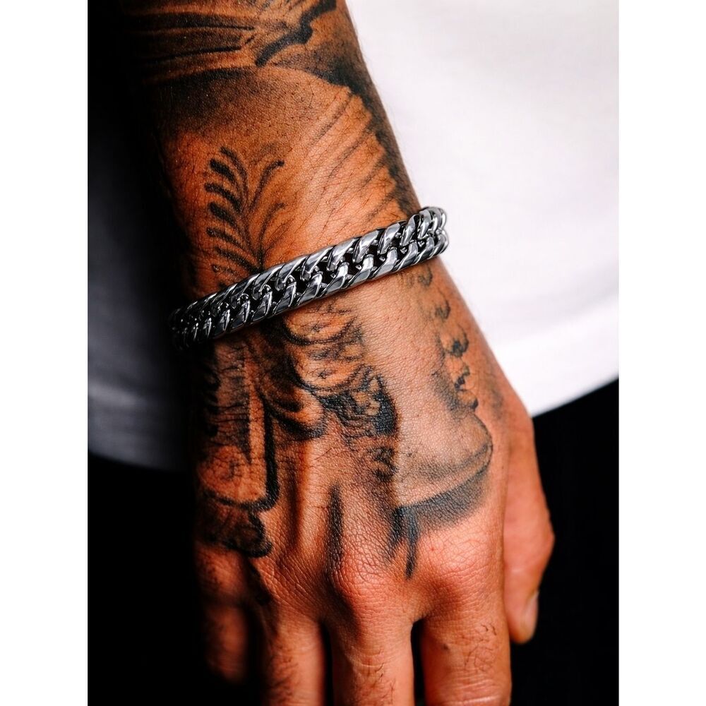Men's Stainless Steel Curb Cuban Link Bracelet